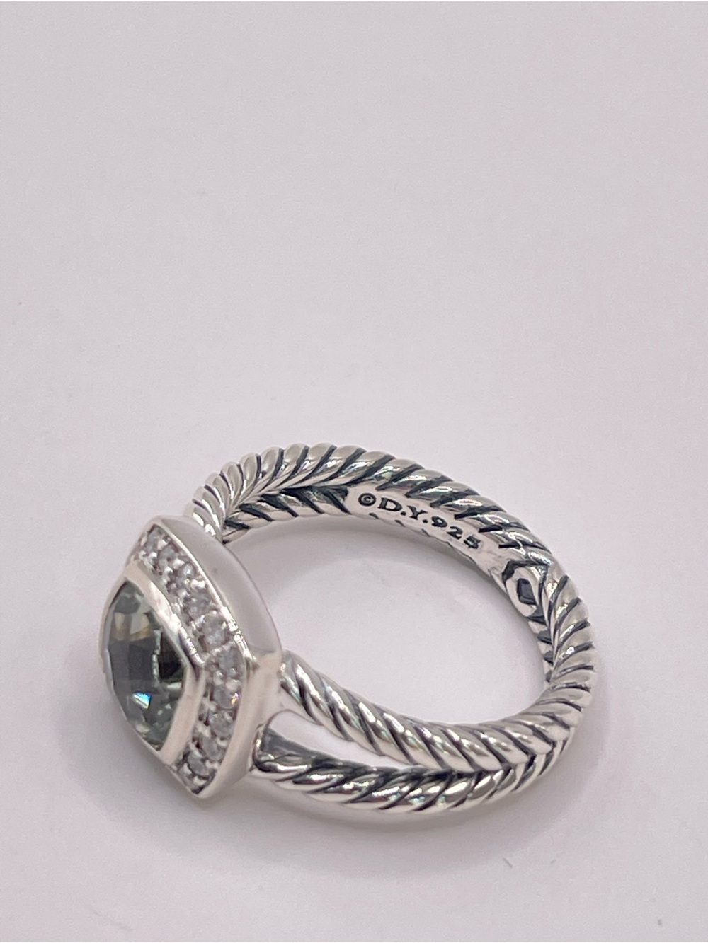 David Yurman Petite Albion Ring with Prasiolite and Diamonds - Picture 5 of 9
